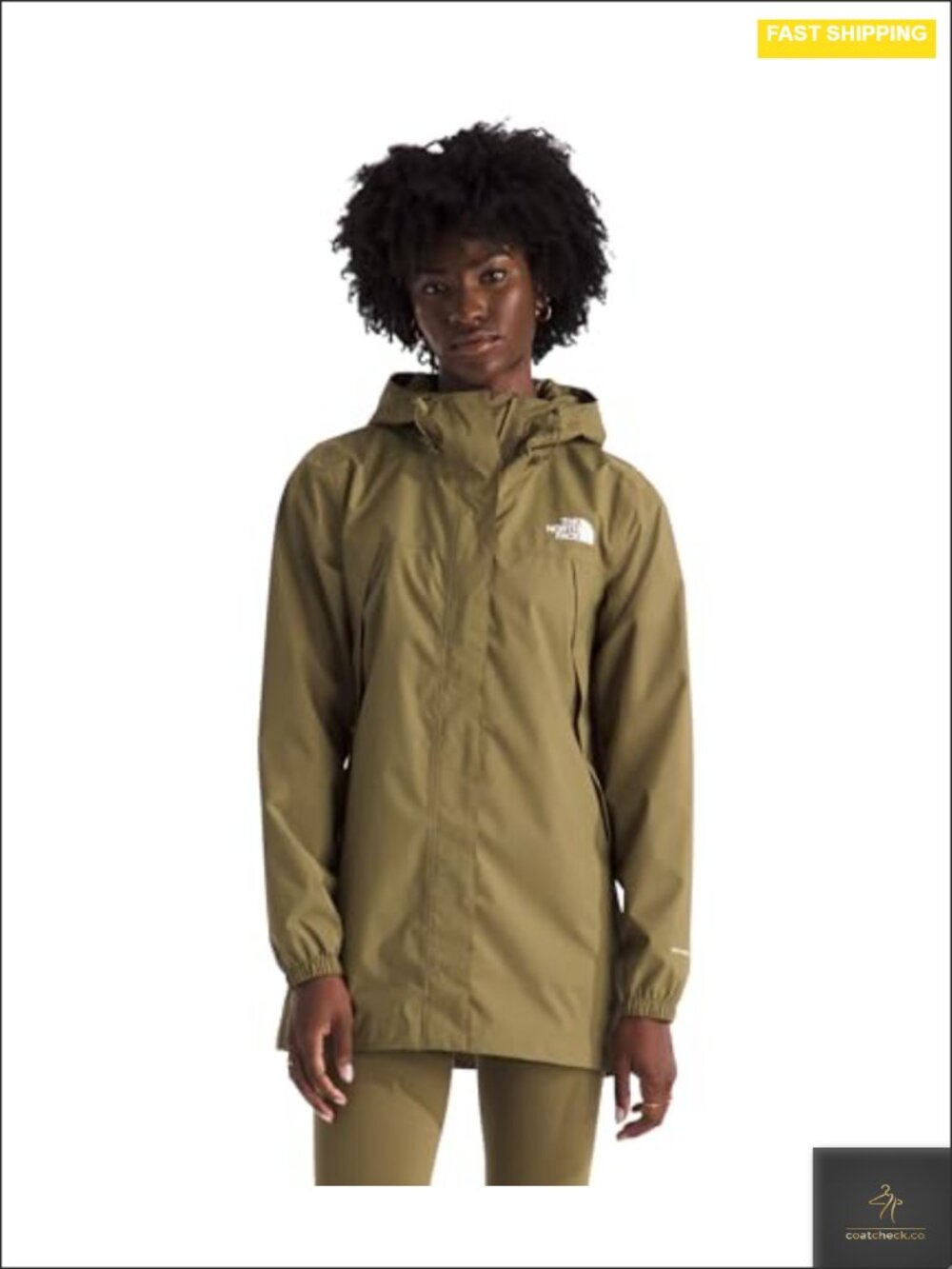 Waterproof Rain Parka with Adjustable Hood, Zip Pockets, Recycled Polyester
